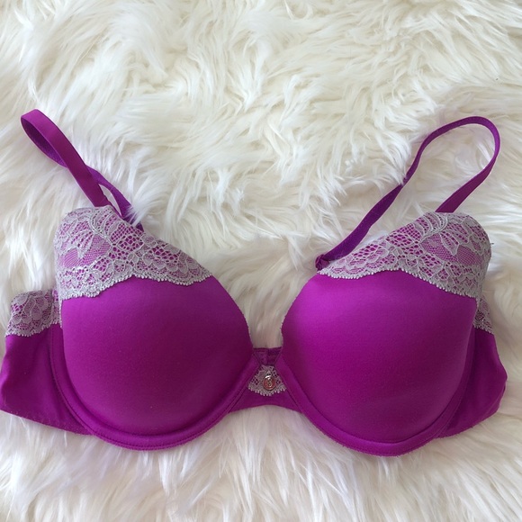 purple with lace NWT 34A Victoria/'s Secret lined demi bra